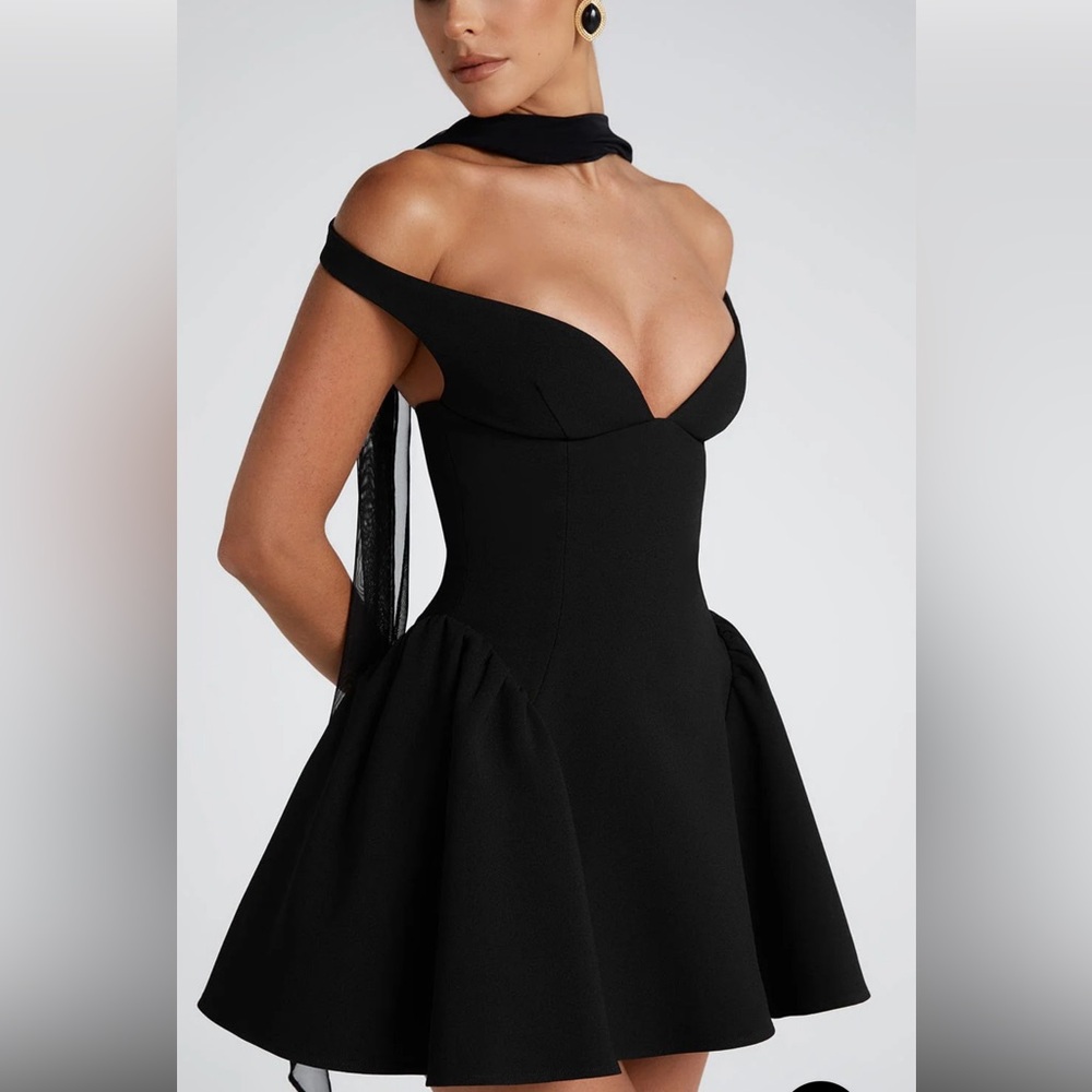 Babyboo Marla Mini Dress | Black Off-Shoulder Dress LBD Bachelorette